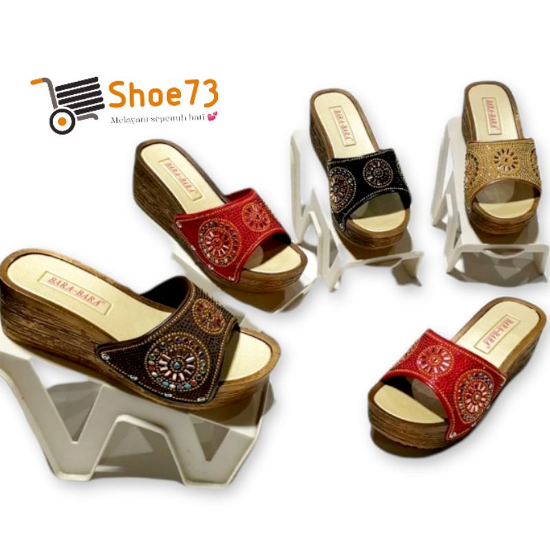 Sandal wanita Bara bara karet sendal wanita wedges import barabara cewek 2975kmb