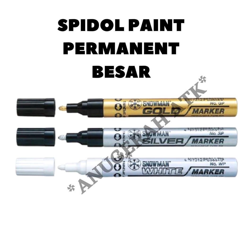 

Sepidol White Paint Marker Putih / Emas / Silver Permanen BESAR Snowman
