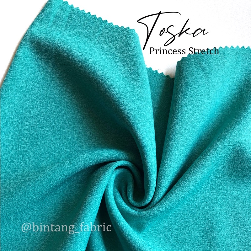 Bahan Kain Princess Stretch Lady Zara 1 meter-Toska