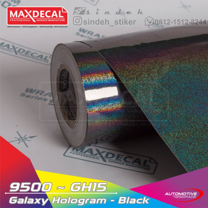 STICKER MAX DECAL GALAXY HOLOGRAM BLACK STIKER MOBIL WRAPPING PREMIUM