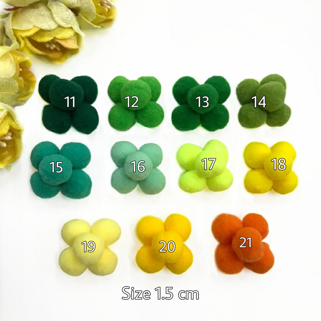 1 PACK - 1 CM &amp; 1.5 CM POMPOM HALUS ANEKA WARNA