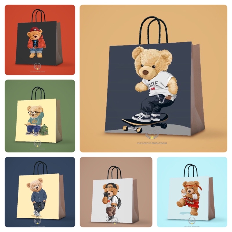 

Paperbag Bear Goodie bag Tas kado Tas kertas Shopping bag Wrapping paper Hmapers Ulang tahun