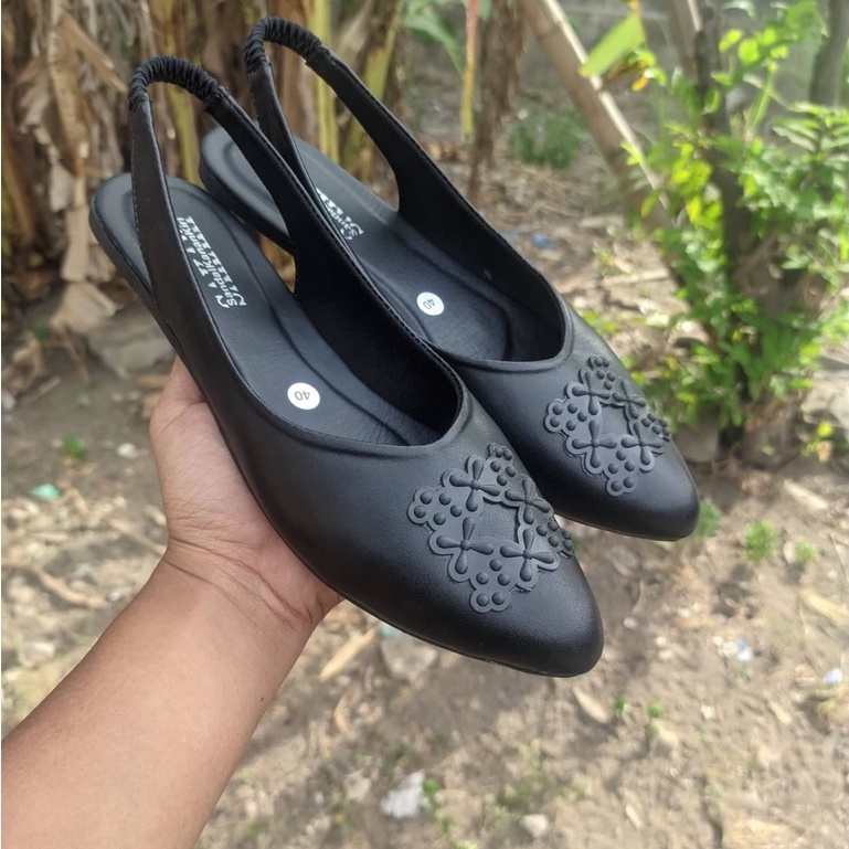 SAKAKI - Sepatu Flat shoes Wanita Sepatu Flatshoes Perempuan Black Series Slip-On, Mules &amp; Mary Janes SK-17