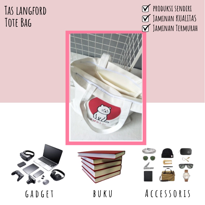 Tas Tote Bag Murah Simple Korea Kekinian Elegan Casual Sashion Stylish Cewek Wanita Perempuan