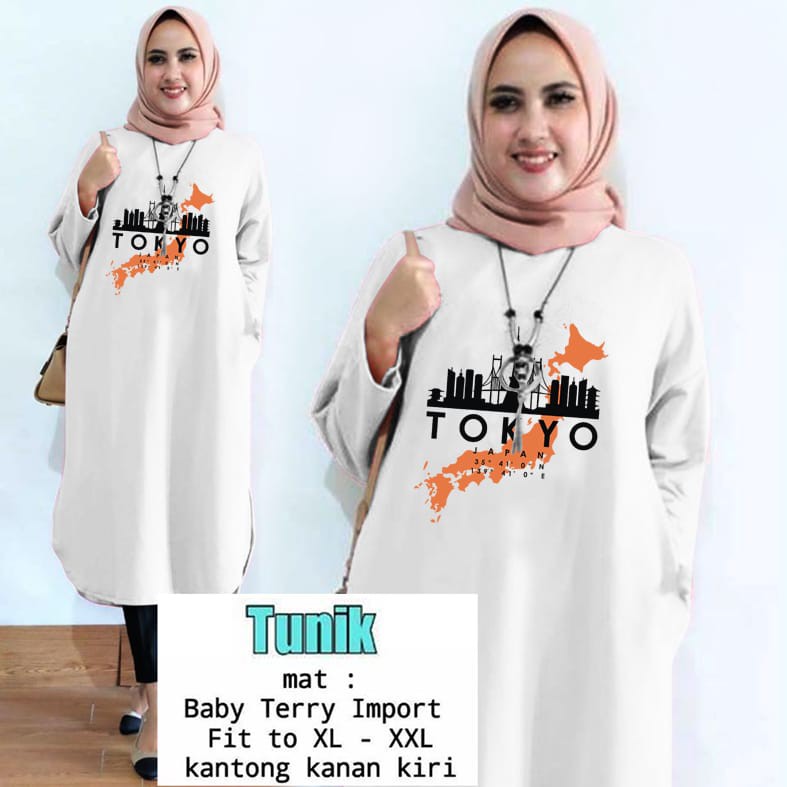 TUNIK TOKYO / TUNIK POLOS/ TUNIK CEWEK / TUNIK PANJANG / TUNIK MOTE / TUNIK MUSLIM / TUNIK KEKINIAN