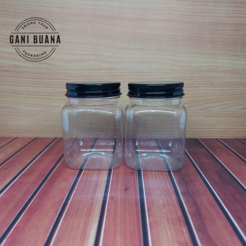 TOPLES 200ML KOTAK TUTUP ALMUNIUM HITAM