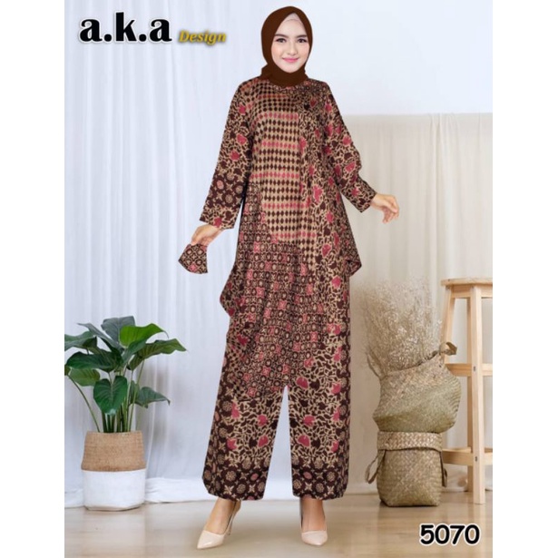 UNNA_STORE.2019//Stelan Celana Batik Viscose Pakaian Modern Pesta Kondangan Baju Setelan Casual Premium Wanita Fashion Kekinian Terbaru
