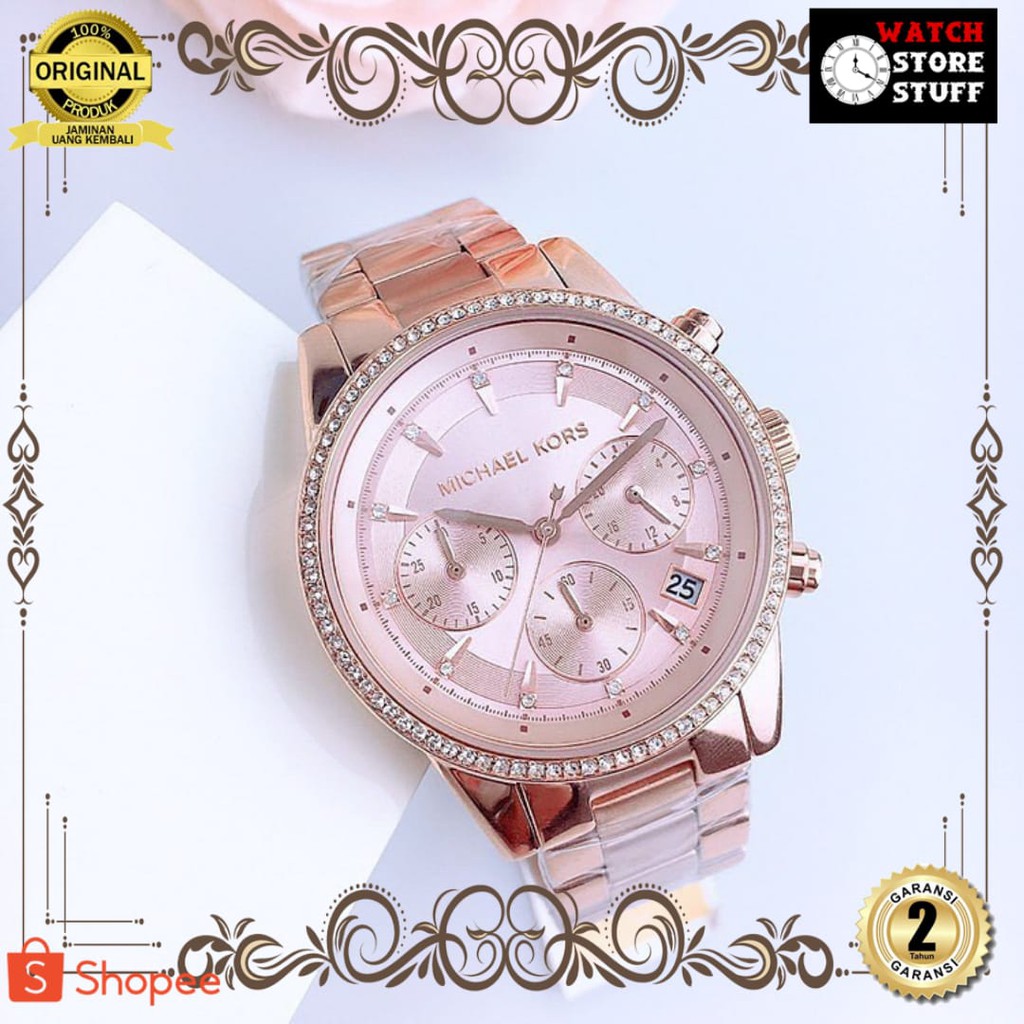 [JAM TANGAN PRIA WANITA | RANTAI | KULIT | KARET | MURAH | WANITA FASHION]MICHAEL KORS MK-6357 ALL S