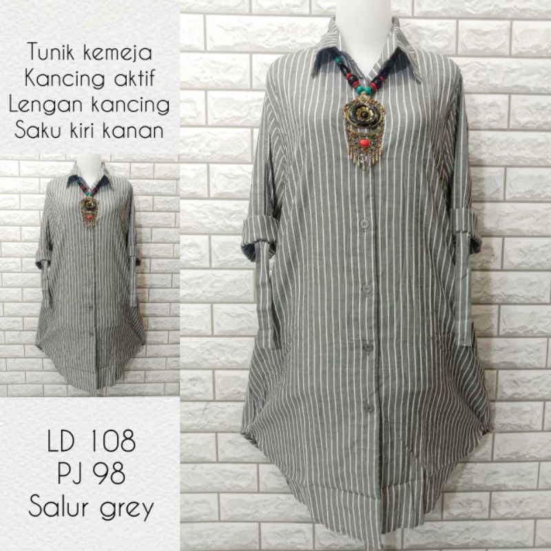 Kemeja Tunik Salur Motif Salur