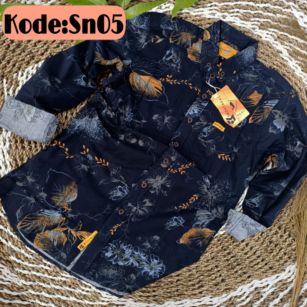 Kemeja Lengan Panjang surfing  motif