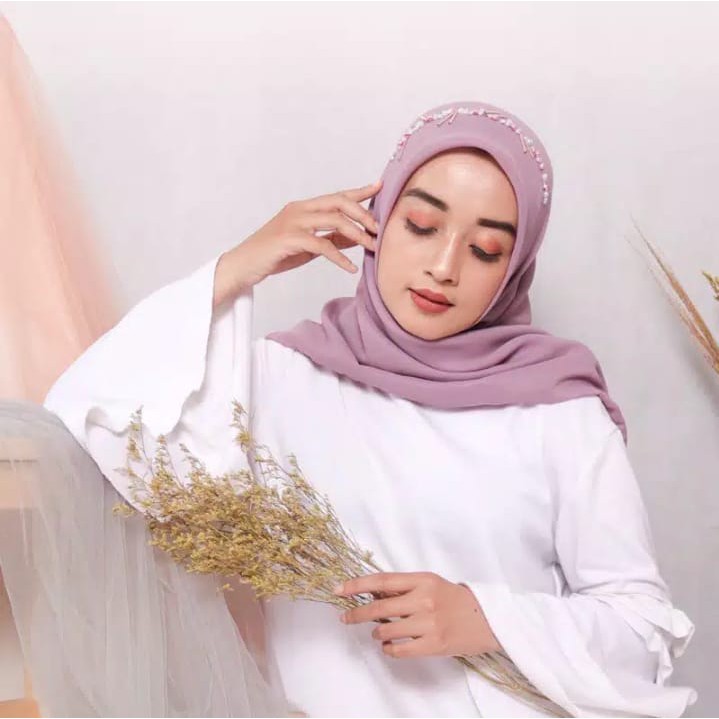 Hijab Segi Empat/Hijab Segi Empat Polos/Hijab Bella Payet /Kerudung Bella Payet/Bella Square Payet b