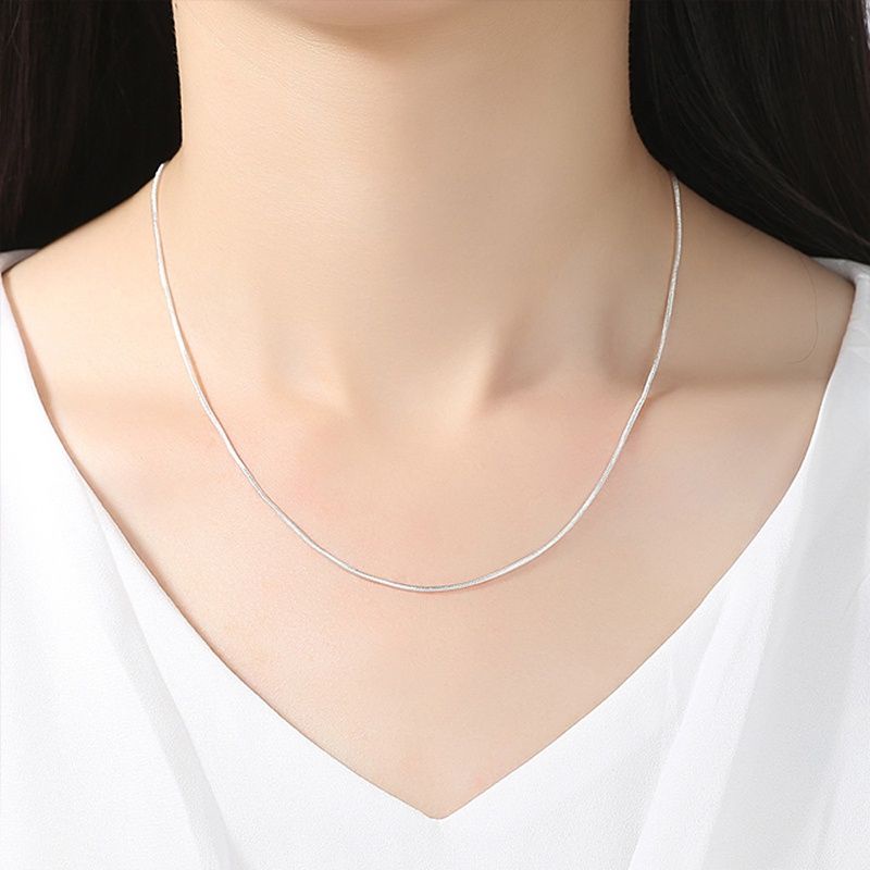 WB280 Kalung Titanium Simple Korean Style Warna Gold dan Silver