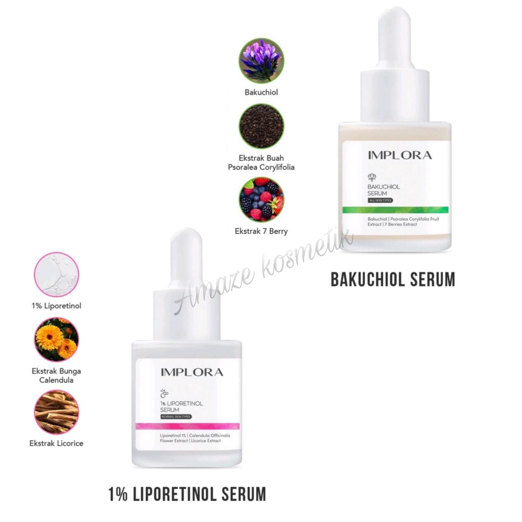 Implora Face Serum Bakuchiol, Liporetinol 20ML BPOM TERBARU !!