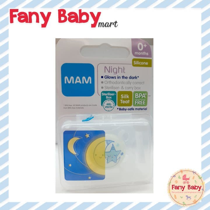 MAM PACIFIER NIGHT / 0-6 BULAN / MOTIF RANDOM