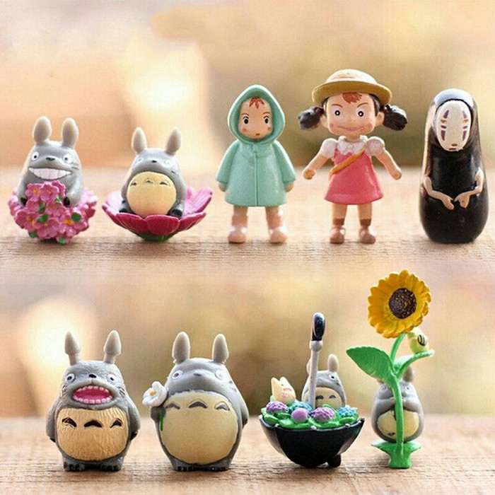 Figure Totoro 1 set isi 9 pcs / Topper Kue Totoro 1 set isi 9 pcs