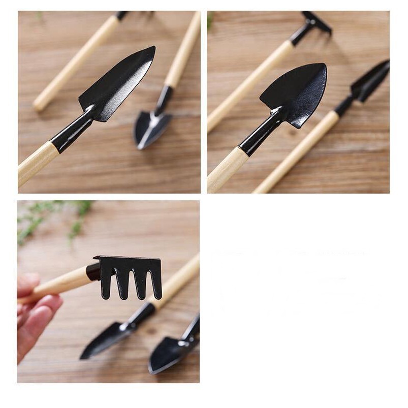 DS SS06 Set Sekop Garpu Cangkul Mini 3 in 1 / Alat Berkebun / Garden Tools Ukuran Kecil