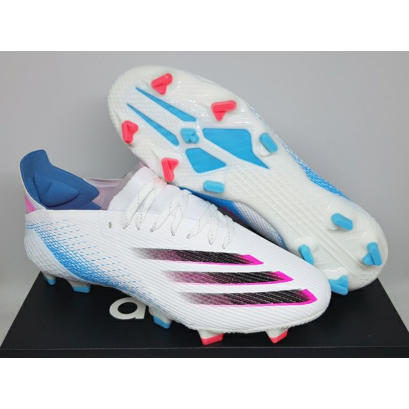 Sepatu Bola Adidas X Ghosted.1 White Blue Pink Black