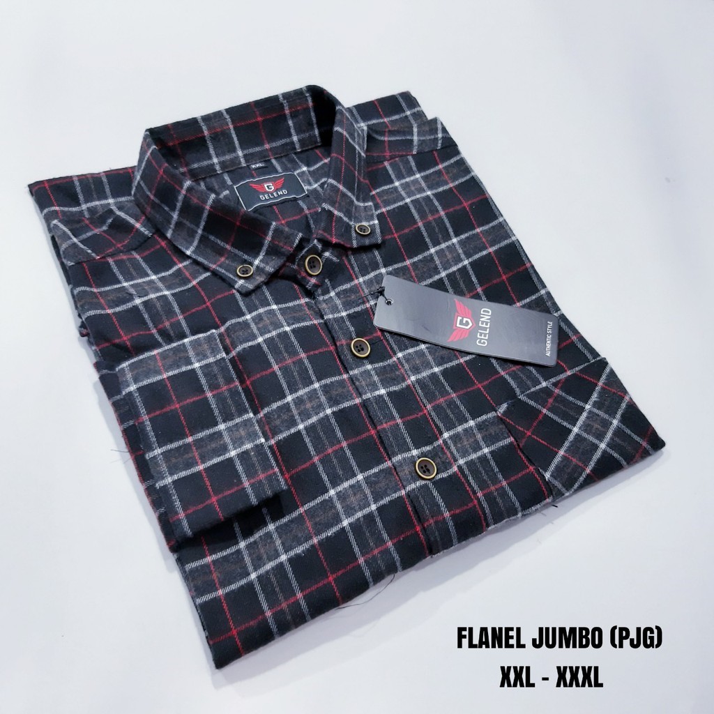 Kameja Flanel Surfing Panjang Jumbo Big Size XXL - XXXL Premium