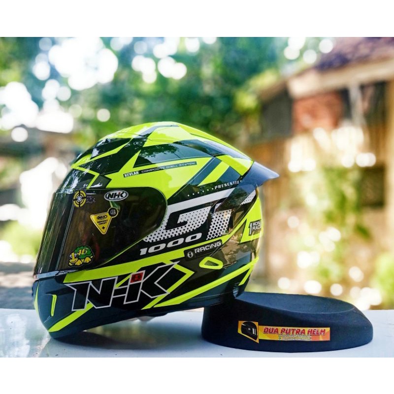 HELM FULLFACE NHK GP 1000 MOTIF STAR YELLOW FLUO