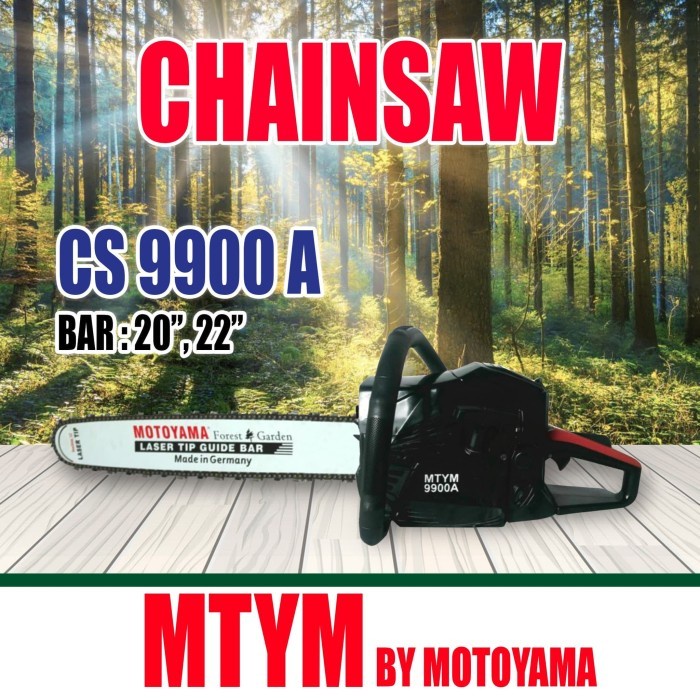 MOTOYAMA Mesin Potong Kayu Chainsaw  CS 9900 A Complete Bar Baja 22 "