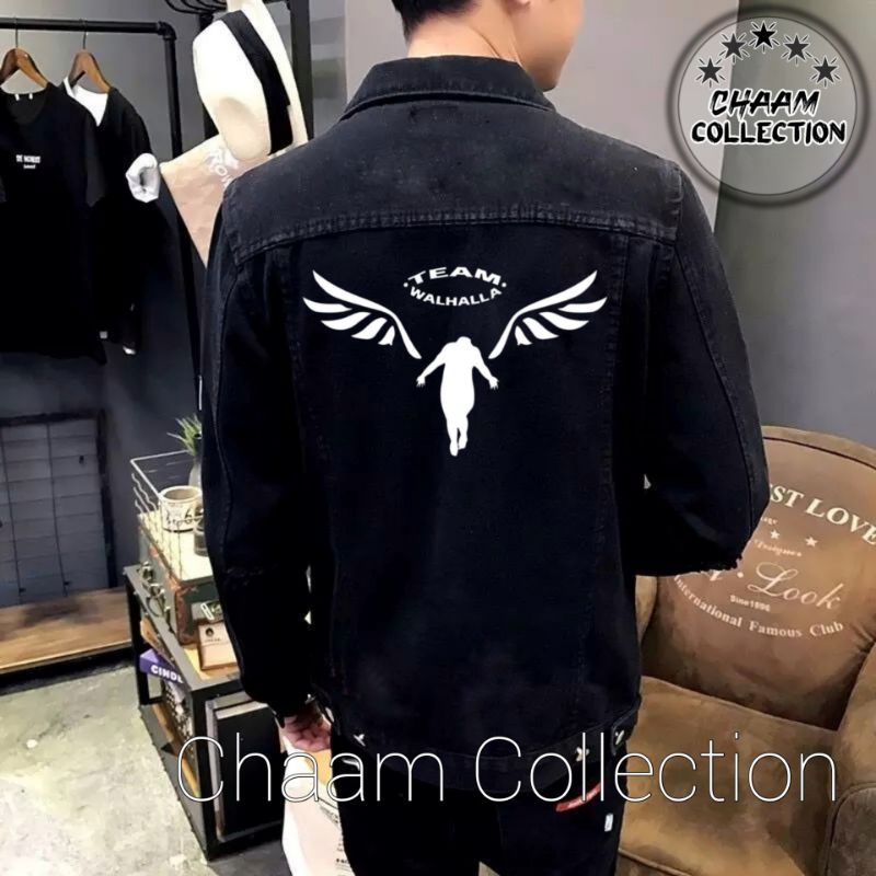 [COD]Jaket Emblem Dengan Design Modern dan Stylish|Jaket Jeans Denim Musim Semi|Jaket Denim Pria