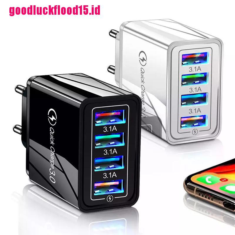 (LUCKID) Adapter Power Charger Dinding 4 Port USB QC 3.0 Fast Charging