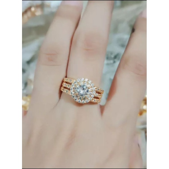 CINCIN WANITA PREMIUM BERLIAN PERMATA ZIRCON PERHIASAN MEWAH