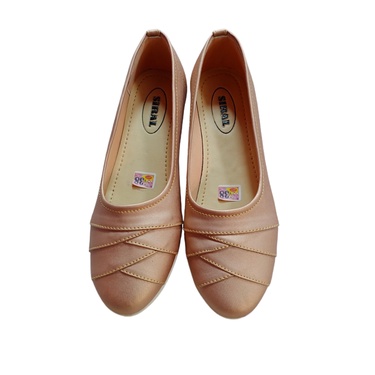 Sepatu Slip On Wanita Bahan Hamburg Merek Siral Warna Krem S12R02B2 / Sepatu Wanita / Sepatu Flat