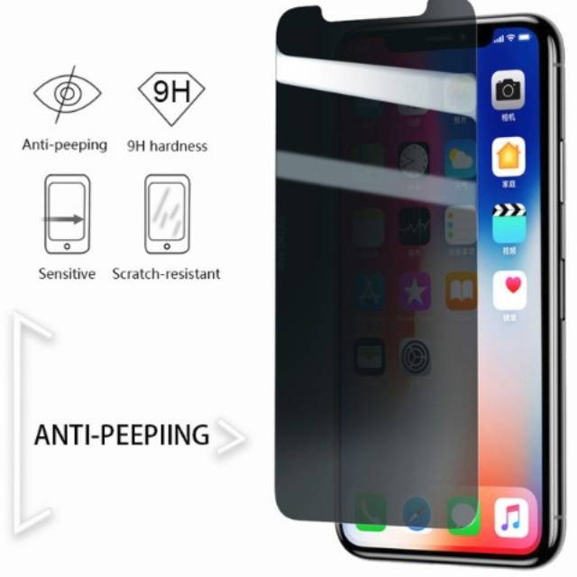 tempered glass anti spy privacy iphone XR anti gores kaca