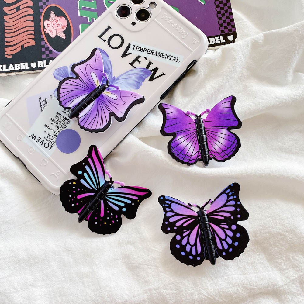 (Cod Tangding) Stand Holder Ponsel Universal Desain Butterfly Multi Posisi Rotasi 360 Derajat
