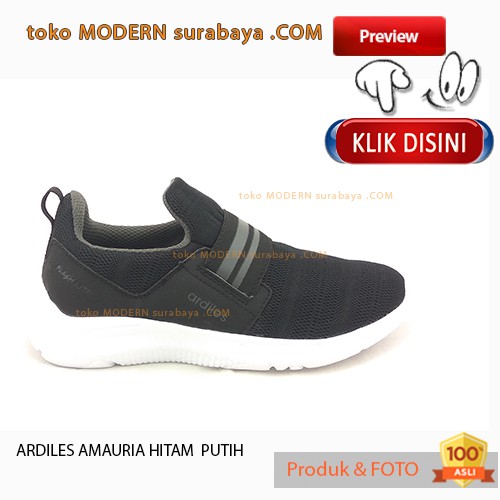 Ardiles Amauria Hitam Putih Sepatu wanita Sneakers Tanpa Tali