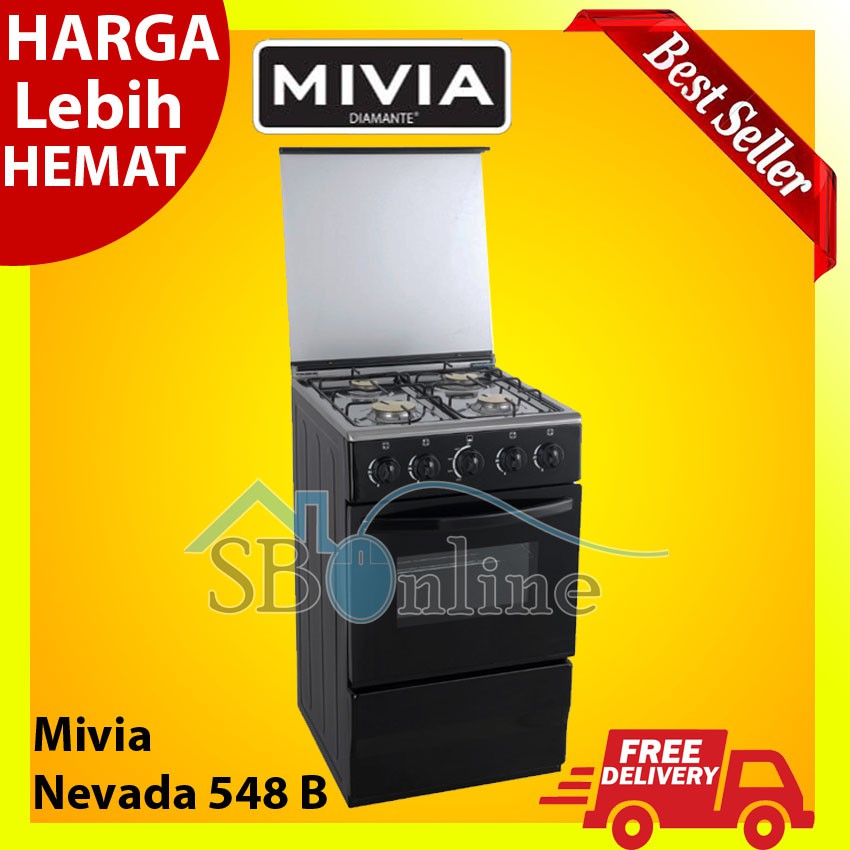 KOMPOR GAS FREESTANDING DIAMANTE MIVIA NEVADA 548 B GARANSI RESMI