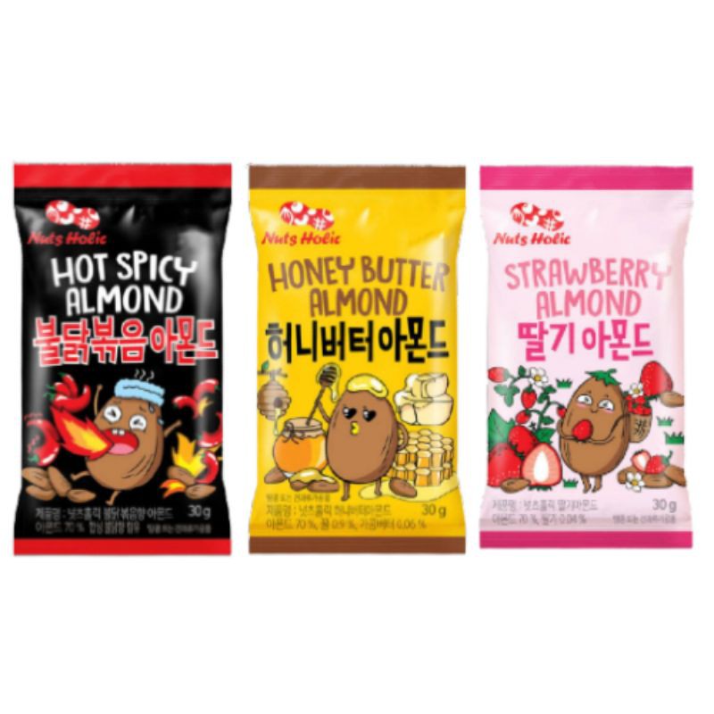 

NUTS HOLIC HONEY BUTTER / HOT SPICY / STRAWBERRY ALMOND 30GR