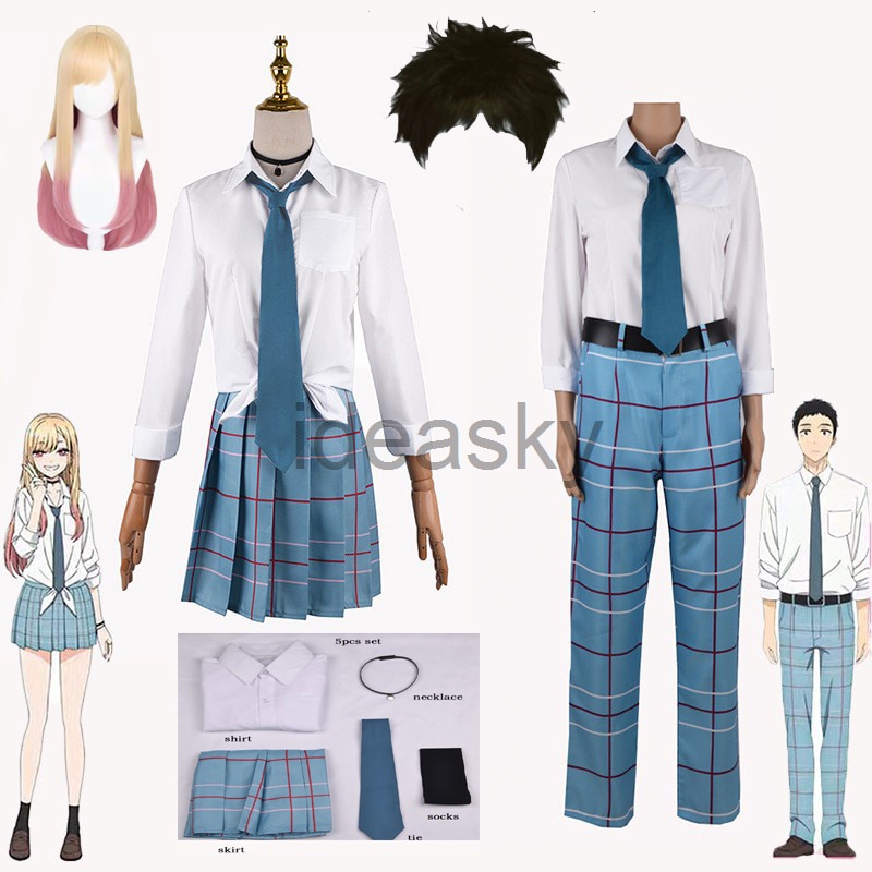 PREORDER anime my dress up darling marin kitagawa cosplay wig anime socks maid outfit accessories Wa