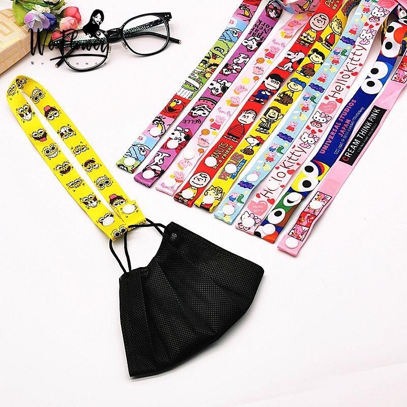 TALI MASKER ANAK MOTIF KARAKTER KARTUN GAYA KOREA / KALUNG MASKER / LANYARD MASKER