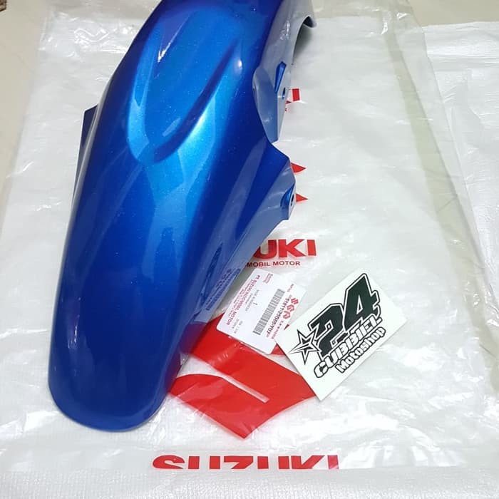 spakbor depan satria fu facelift biru gp original