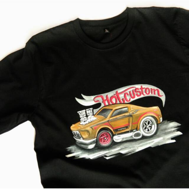 Kaos 3D Lukis, Hotwheels Custom Hobby, Lukis Tangan Asli, Kaos Distro, Kaos lukis