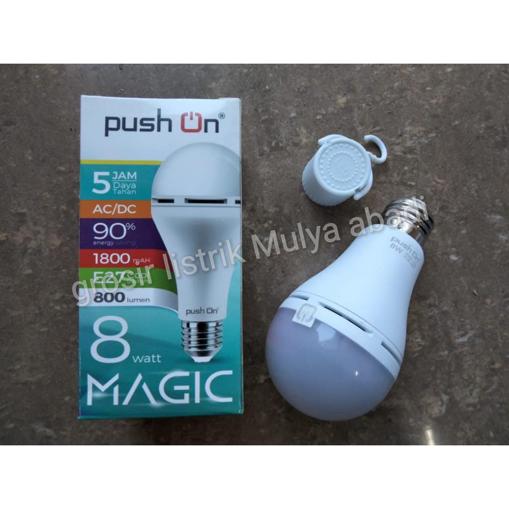 Push On 8watt Emergency Bohlam Led Magic AC/DC/lampumurah/lampu8watt/kota bandung