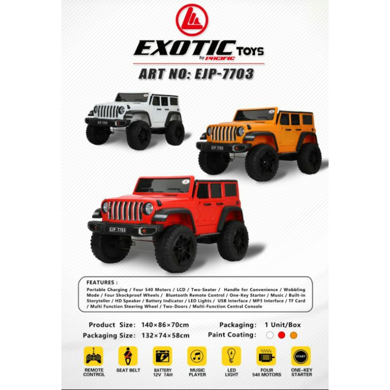 Mobil aki anak Exotic EJP 7703 classic rubicon