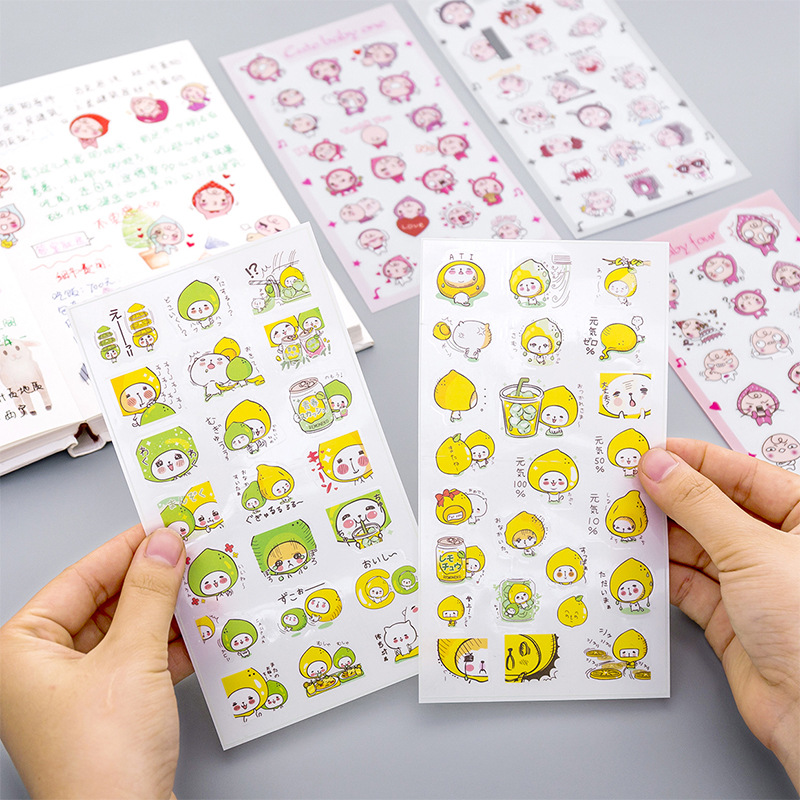 imoda 6Lembar Stiker Hewan Lucu DIY Diary Scrapbook Dekorasi Stiker-1