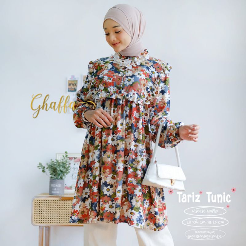 TARIZ TUNIC BY GHAFFA THE LABEL / TUNIK MOTIF WANITA MUSLIMAH / Premium