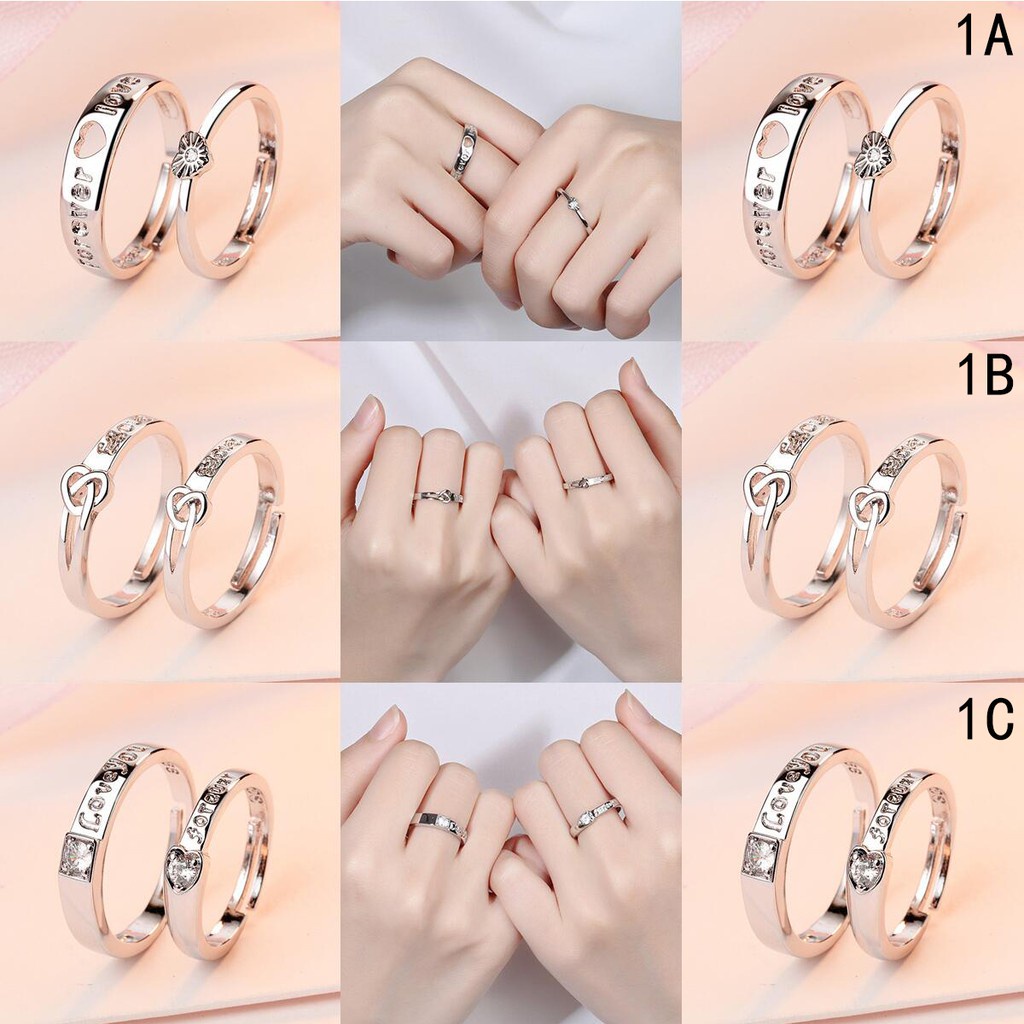 39 Desain Cincin perak Cincin couple silver 925 asli Cincin berlian Cincin yang bisa disesuaikan-1
