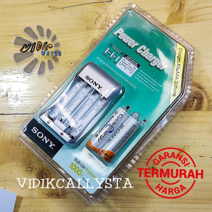 Paket CAS batu Batrei Battery cas A2 AA Charger Sony Rechargeable