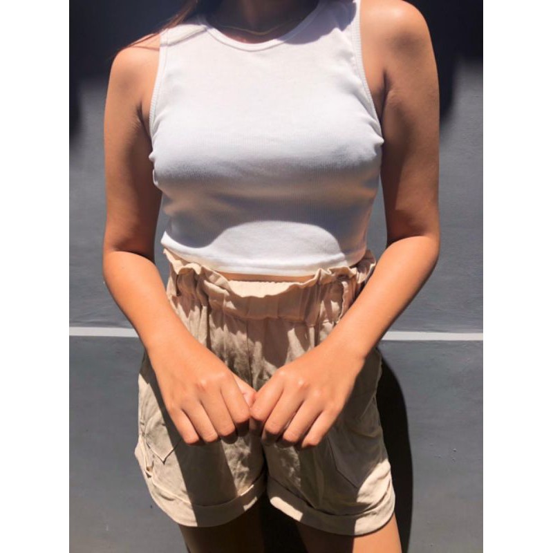 clara crop rib tank top by atc // real pic-7