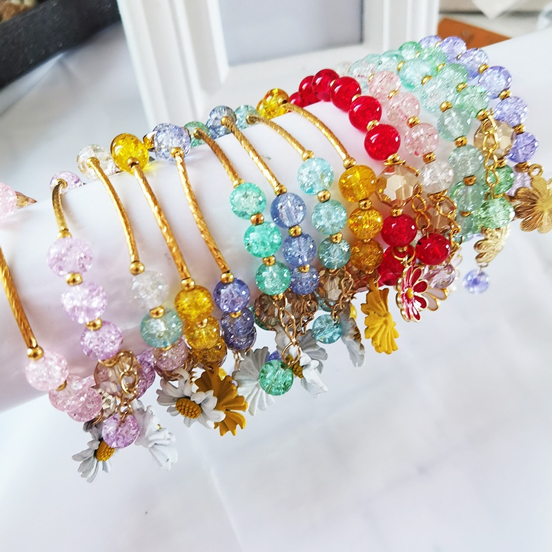 Baru crystal gelang wanita Daisy kecil manik-manik kepribadian sederhana gelang DIY ornamen mahasisw