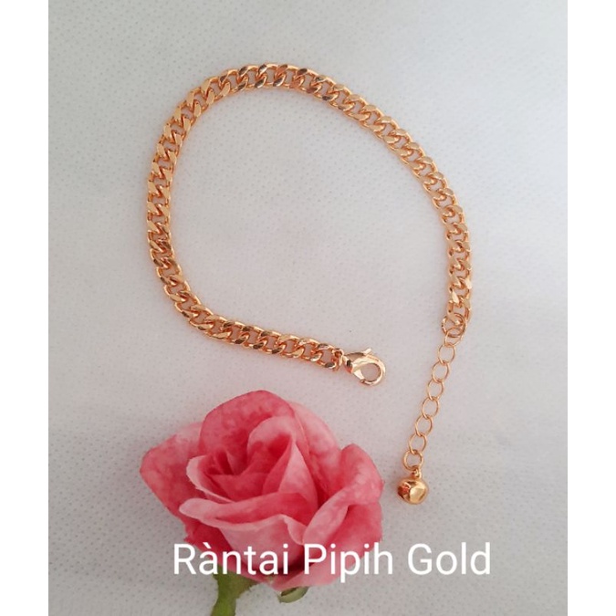 Gelang Tangan Wanita Korea Model Rantai Silver dan Gold