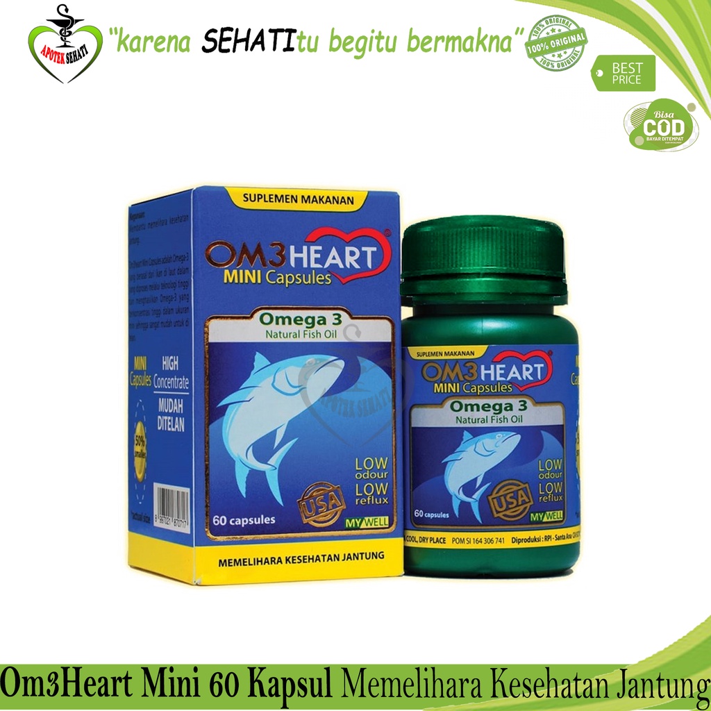 Omeheart Kapsul Minyak Ikan Omega 3  Suplemen Makanan Untuk Penurun Lemak Darah