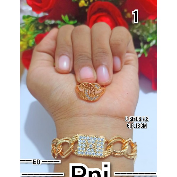 Gelang Dewasa Kolong Permata Plat Mewah Cantik Free Cincin Xuping (COD)