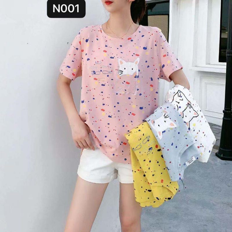 Kaos Import Korea Tangan Pendek Simple Blouse N001