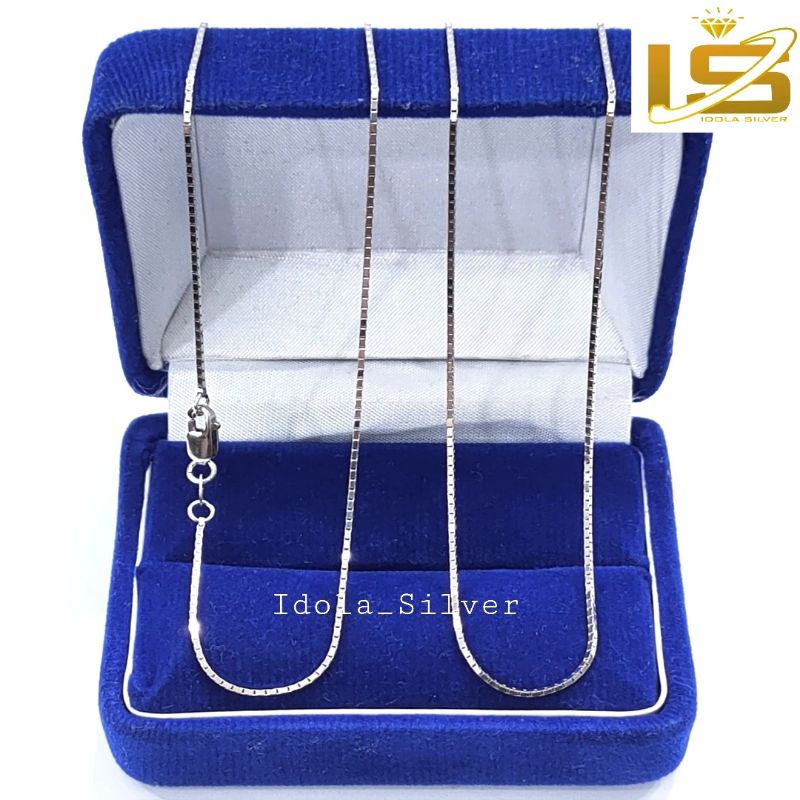 KALUNG PERAK ASLI PRIA WANITA SILVER 925 LAPIS EMAS PUTIH MODEL ITALY KACA - PERHIASAN PERAK ASLI